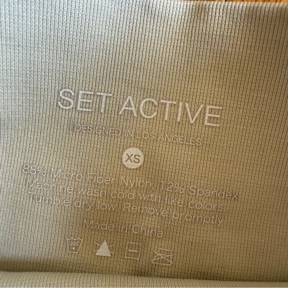 SET Active Oatmeal Seamless Workout Gym Leggings size XS - Picture 3 of 4